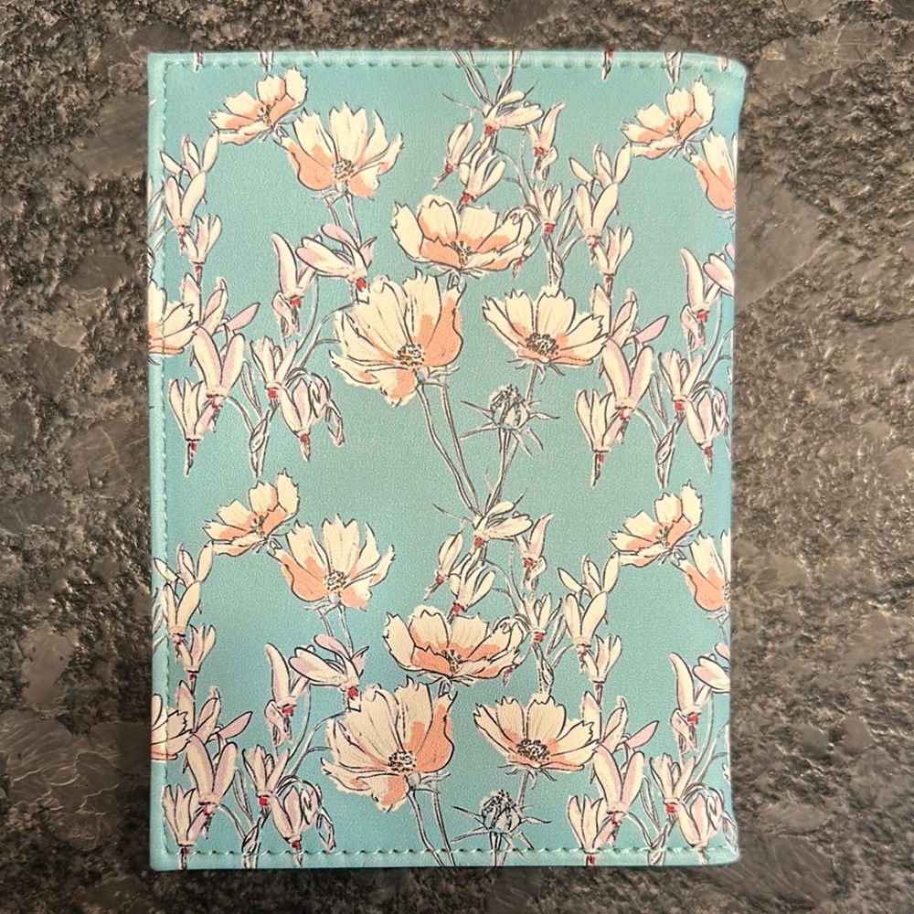 Ellen Tracy Blue and Pink Passport Holder Floral Design - Picture 3 of 3